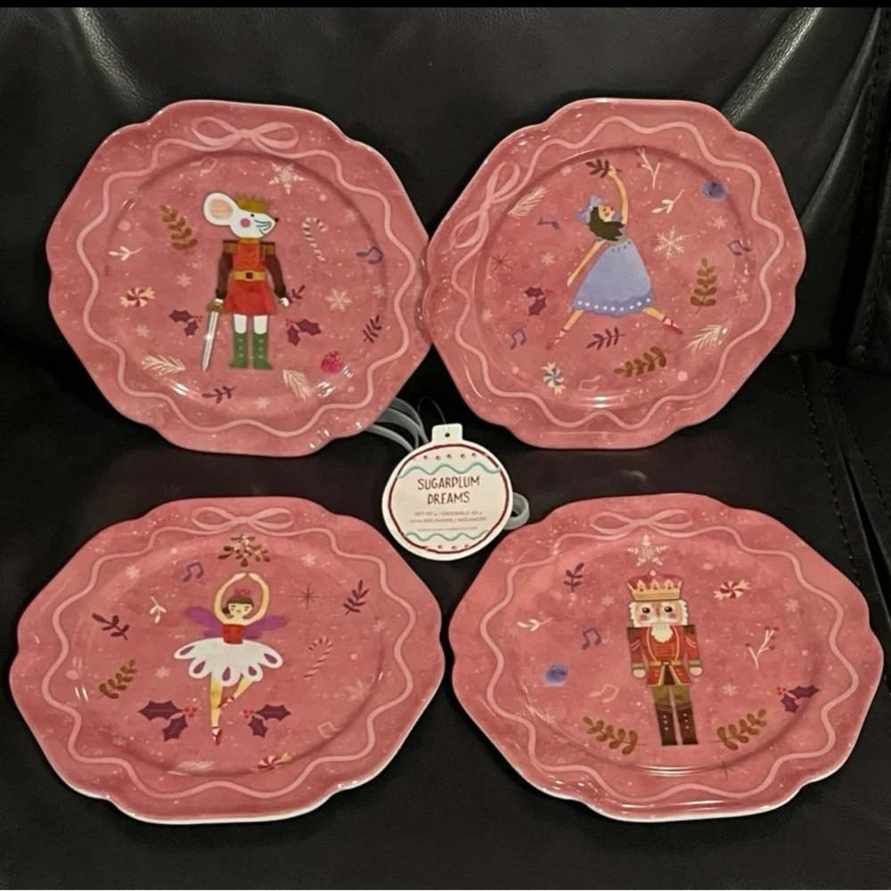 Christmas Sugarplum Dreams Nutcracker Appetizer Plates Set of 4